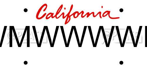 WMWWWWM California License Plate