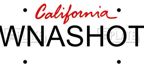 WNASHOT California License Plate