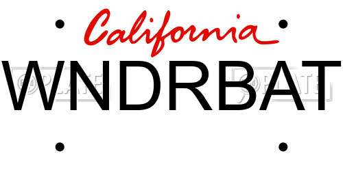 WNDRBAT California License Plate