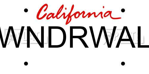 WNDRWAL California License Plate