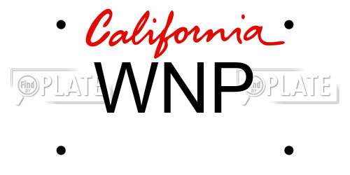 WNP California License Plate