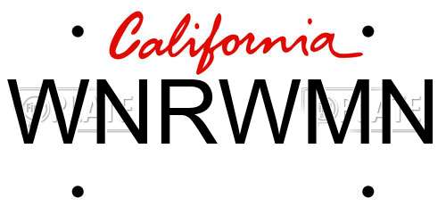 WNRWMN California License Plate