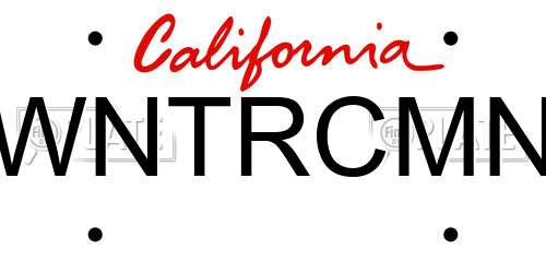 WNTRCMN California License Plate
