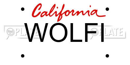 WOLFI California License Plate