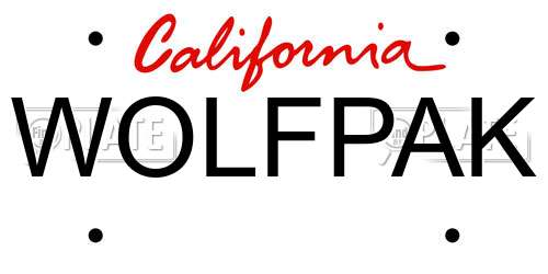 WOLFPAK California License Plate