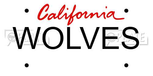 WOLVES California License Plate