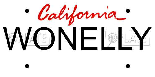 WONELLY California License Plate
