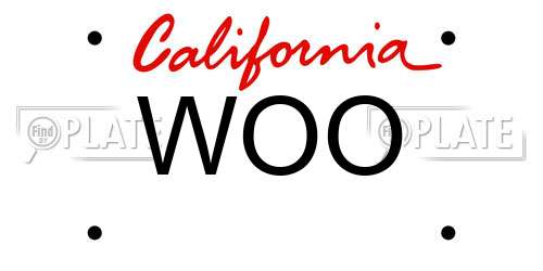 WOO California License Plate