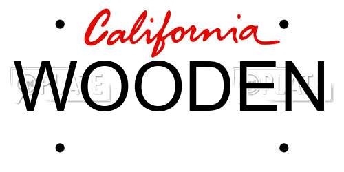 WOODEN California License Plate