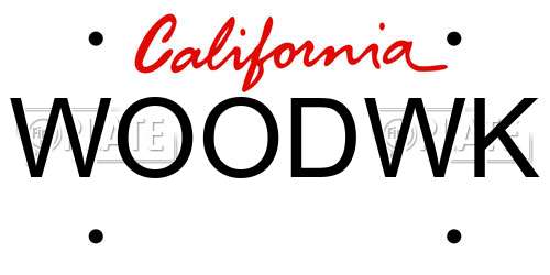 WOODWK California License Plate