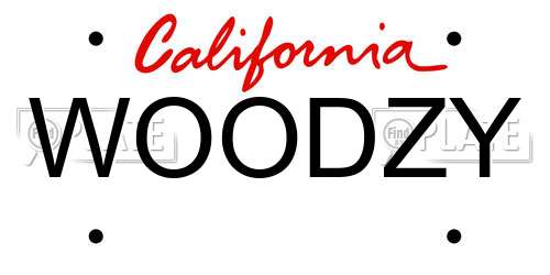 WOODZY California License Plate