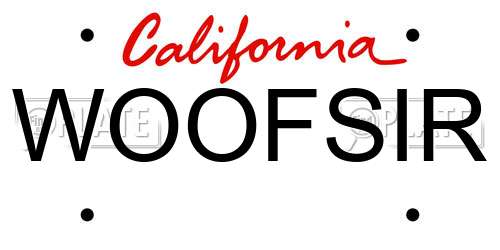 WOOFSIR California License Plate