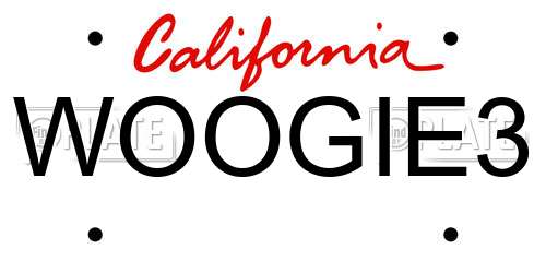 WOOGIE3 California License Plate