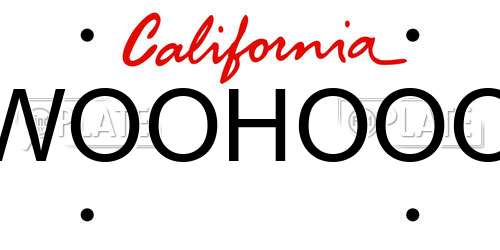 WOOHOOO California License Plate