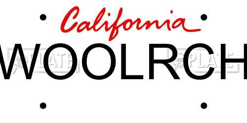 WOOLRCH California License Plate