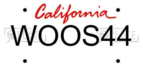 WOOS44 California License Plate