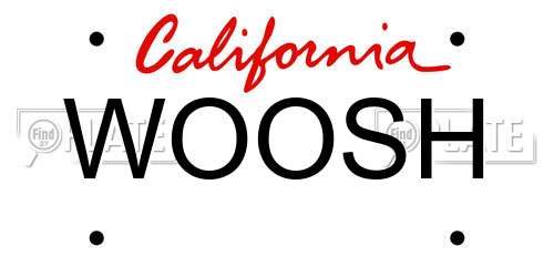 WOOSH California License Plate