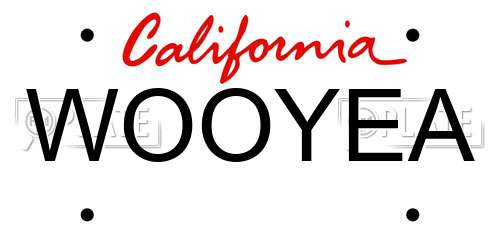 WOOYEA California License Plate