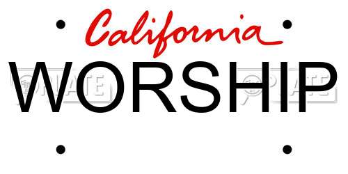 WORSHIP California License Plate