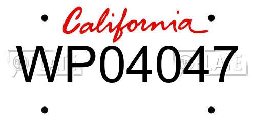 WP04047 California License Plate