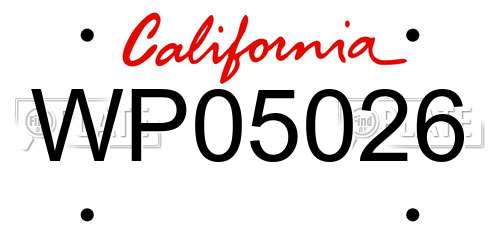 WP05026 California License Plate