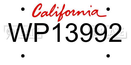 WP13992 California License Plate