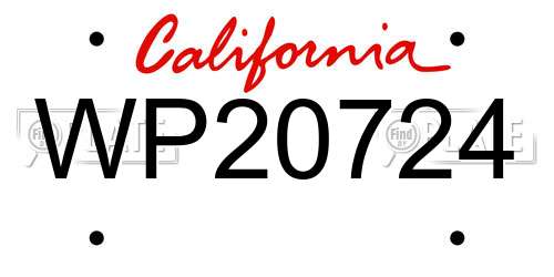 WP20724 California License Plate
