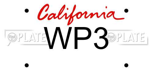 WP3 California License Plate