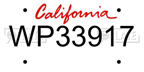 WP33917 California License Plate