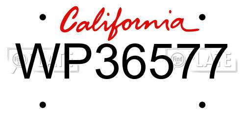 WP36577 California License Plate