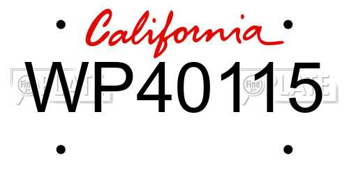 WP40115 California License Plate
