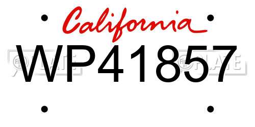 WP41857 California License Plate