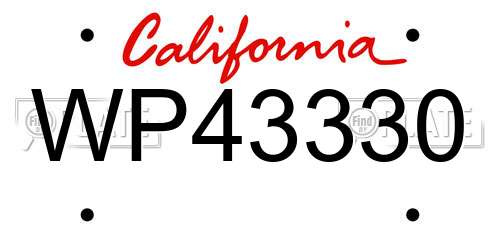WP43330 California License Plate