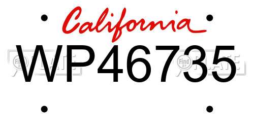 WP46735 California License Plate