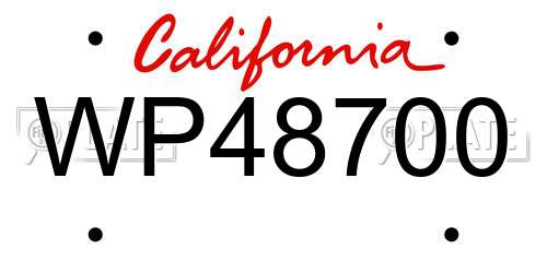 WP48700 California License Plate