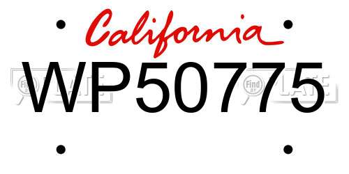 WP50775 California License Plate