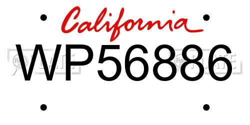 WP56886 California License Plate