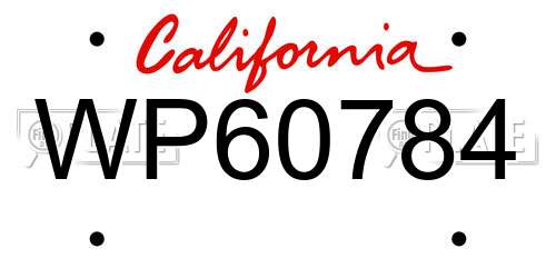 WP60784 California License Plate