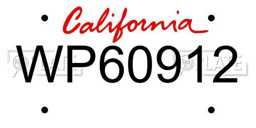 WP60912 California License Plate