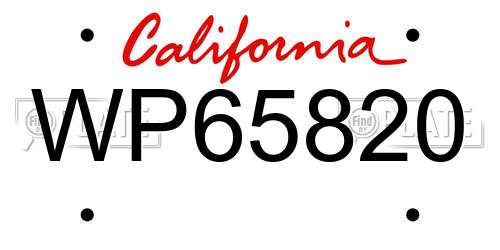 WP65820 California License Plate