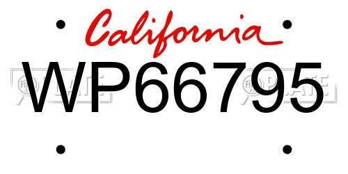 WP66795 California License Plate