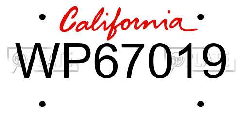 WP67019 California License Plate