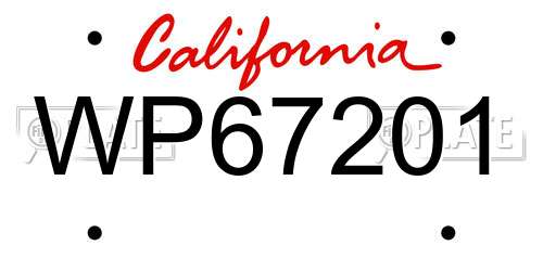 WP67201 California License Plate