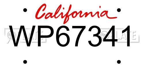 WP67341 California License Plate