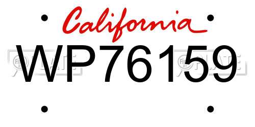 WP76159 California License Plate
