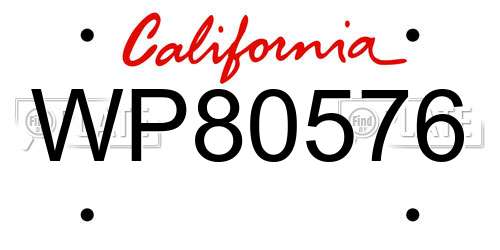 WP80576 California License Plate