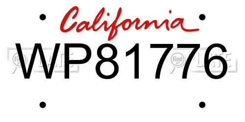 WP81776 California License Plate