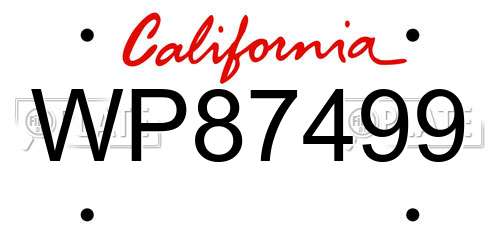 WP87499 California License Plate