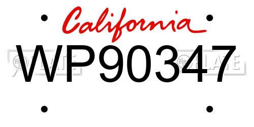WP90347 California License Plate