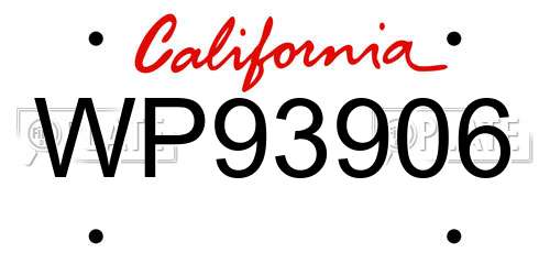 WP93906 California License Plate